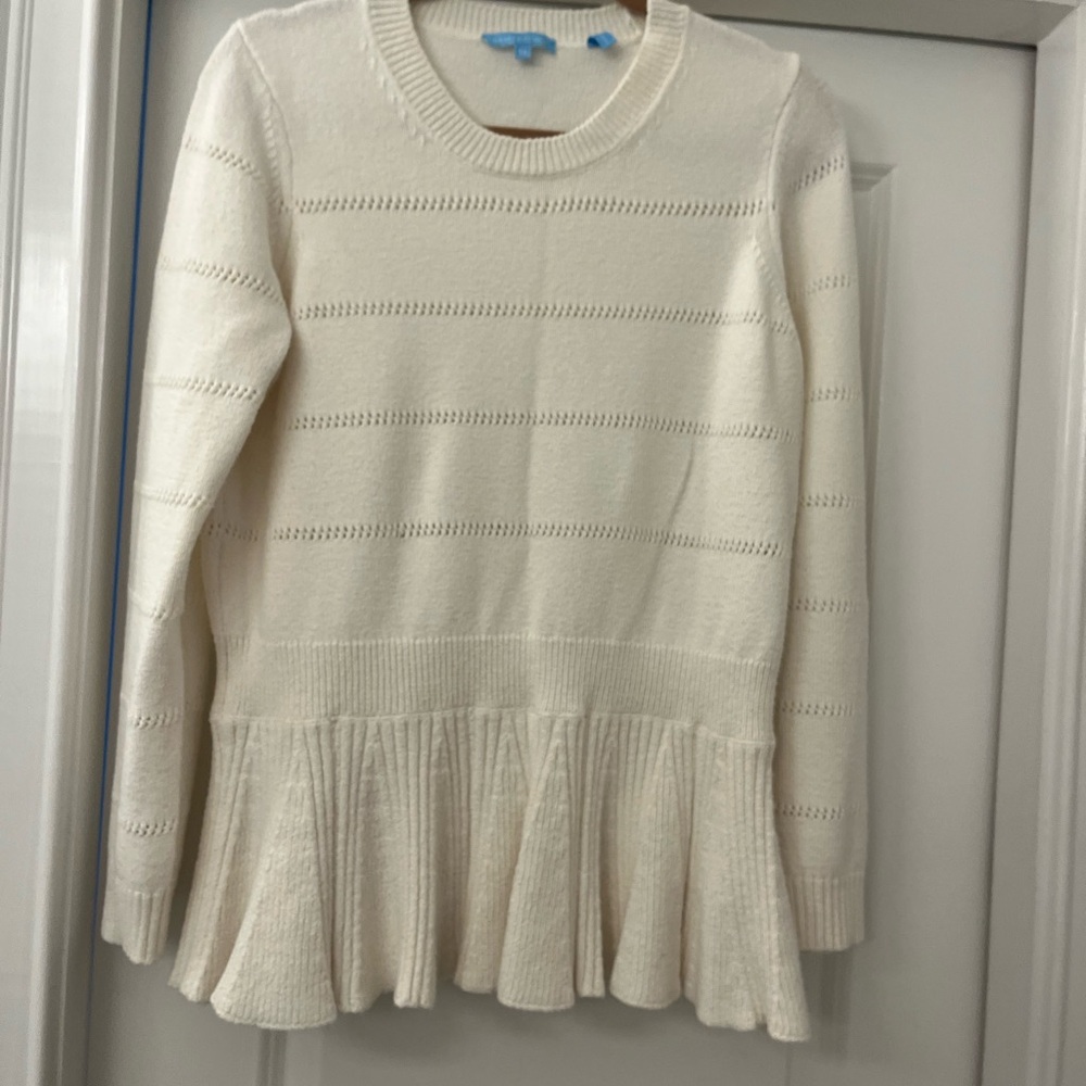 White Draper James Knit Peplum Sweater 1X